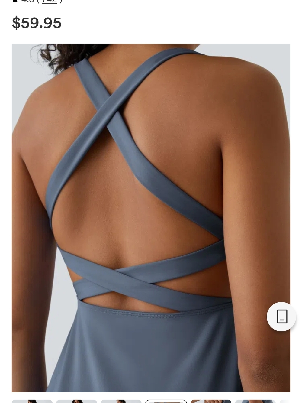 HALARA Flare 2-Piece Pocket Criss Cross Back Active Dresses (2)  Blue & Mauve